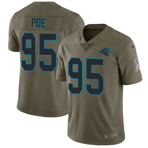 Nike Panthers #95 Dontari Poe Olive Men's Stitched NFL Limited Salute To Service Jersey - Click Image to Close